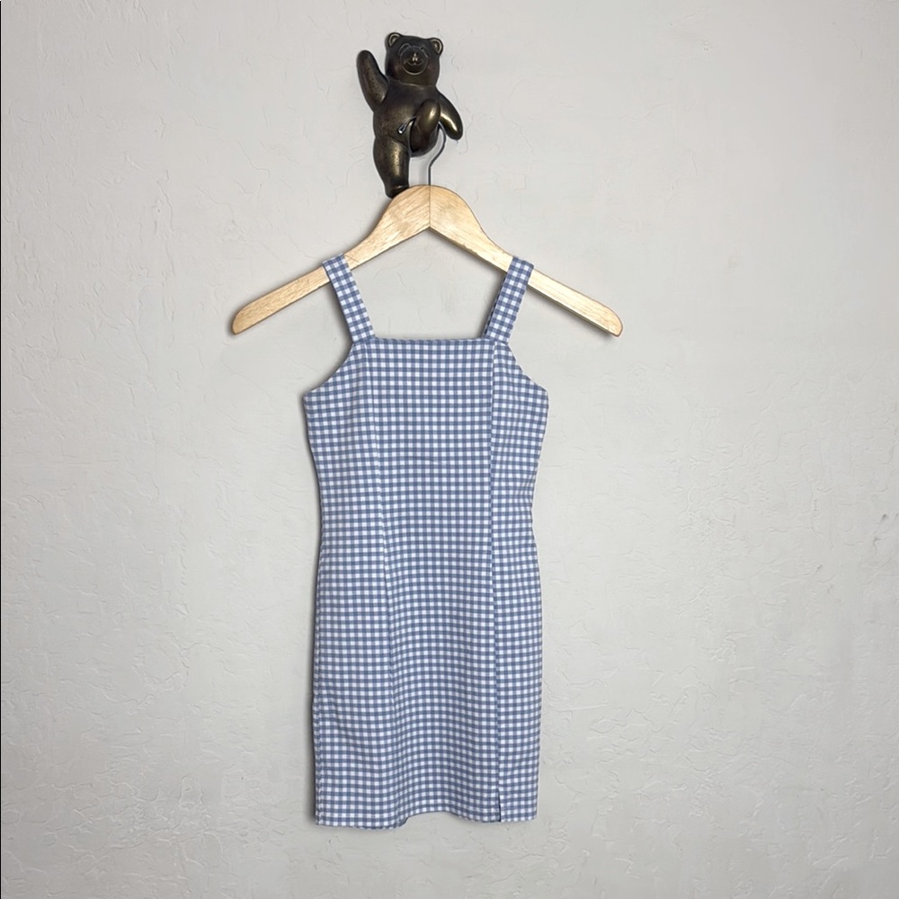 Full Tilt gingham sun dress blue girls size M